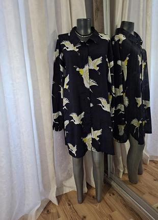 Красива в птиці 🕊 з кишенями сорочка 👕