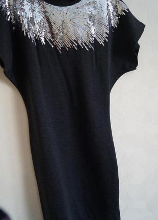 Сіра сукня incity сарафан паєтки паєтками міді середньої довжини1 фото