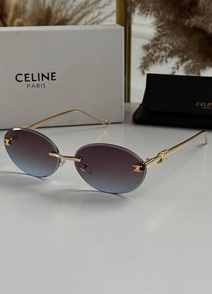 Металеві жіночі сонцезахисні окуляри від celine овальні сонячні очки в коробочці селін безобідкові від сонця