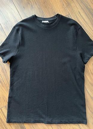 Zara футболка чоловіча чорна бавовна