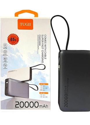 Внешний аккумулятор tugii y45 20000 ма·ч, pd 65 вт, qc 22,5 вт, для ноутбуков и смартфонов