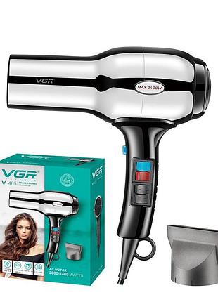 Профессиональный фен vgr v-465, ac-мотор, до 2400 вт, холодный воздух, концентратор