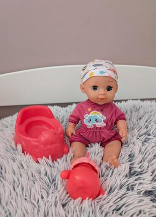 Пупс функціональний yale baby з аксесуарами, пупс іграшка, іграшка для дівчинки, пупс лялька