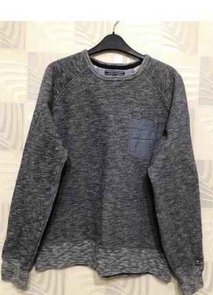 Оригінальний чоловічий світшот tommy hilfiger vintage fit розмір l, меланжевий кофта светр худі томмі