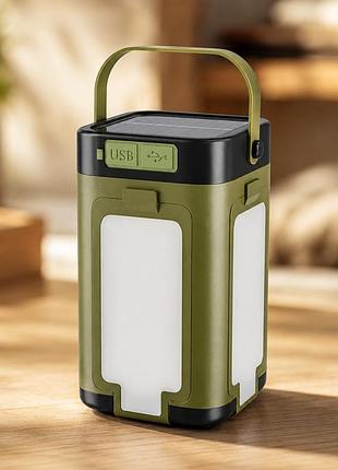 Складной кемпинговый led-фонарь mh-868, солнечная панель, power bank, 2000 ма·ч