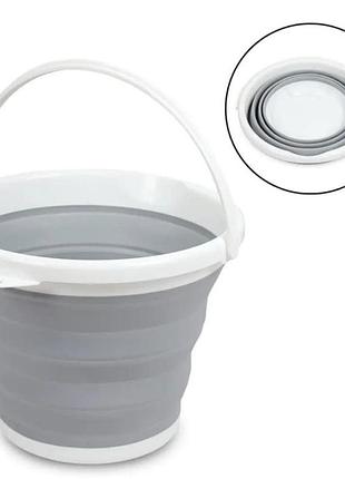 Туристическое складное ведро, 5 л cиликоновое ведро сollapsible bucket