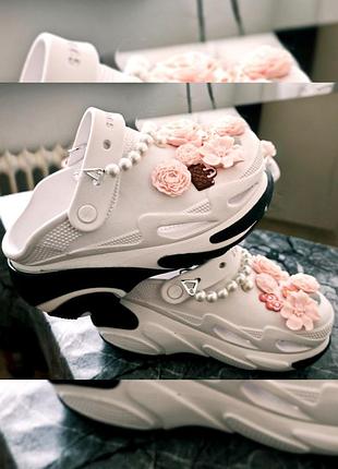 Женские кроксы сабо на платформе bubble crush clog white белые bubble crush clog white crocs