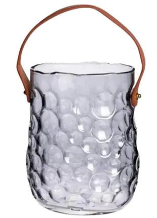 Ваза сумочка с ручкой 13×9.5×18 см декоративная серый hp-19-153-5