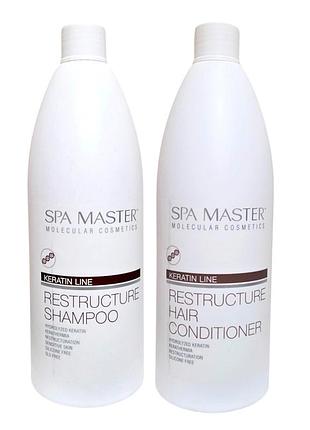 Набор для ухода за волосами spa master keratin line восстановление (шампунь бальзам)