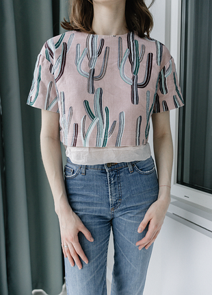 Кроп-топ msgm із кактусами, розмір 40