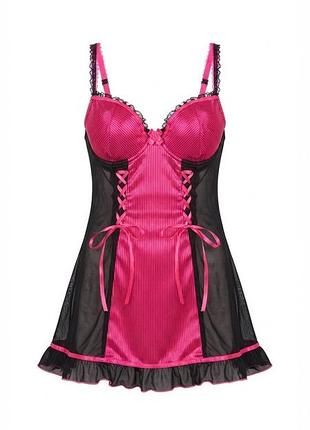 Корсетный топ ann summers яркий фуксия с черным кружевом и шнуровкой 🖤💖