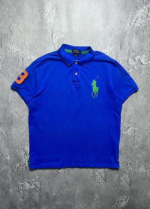 Vintage винтажная футболка поло polo ralph lauren #3 поло ральф лаурен big pony chief keef чиф киф size l размер л