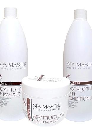 Набор для ухода за волосами spa master keratin line (шампунь бальзам маска)