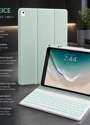 Чохол-клавіатура oyeeice для ipad 10.2"/air 3/pro 10.5", bluetooth, rgb 7 кольорів, 500 маг, зелений