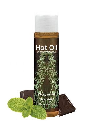 Согревающее съедобное массажное масло вкус: шоколад-мята hot oil, 100 мл nuei (испания) sexstyle