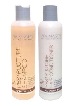Набір для догляду за волоссям spa master keratin line (шампунь бальзам)