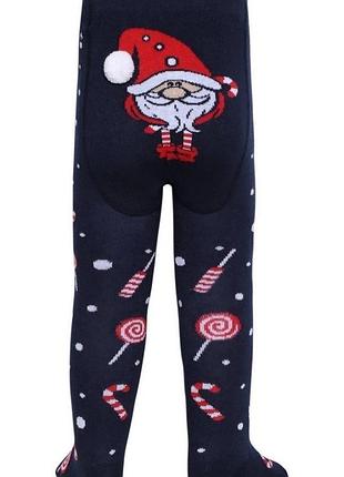 Колготки детские conte-kids новогодние 19с-96/1сп (555) с помпоном xmas cat 62-74, темно-синий