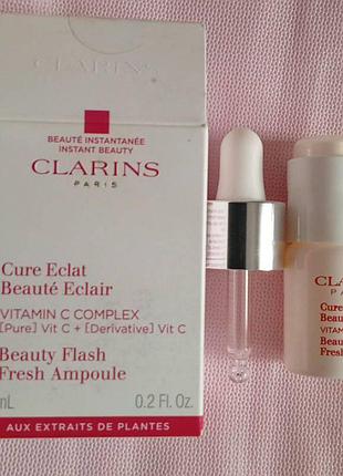 Освежающая ампула для лица clarins beauty flash fresh ampoule