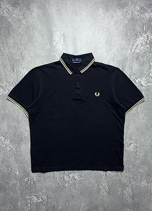 Vintage винтажная футболка поло fred perry фред перри big logo casual кэжуал size xl размер хл
