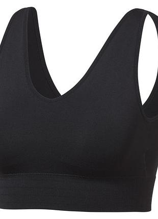 Спортивный топ бесшовный со съемными вкладками для женщины crivit lycra® 443020 l черный