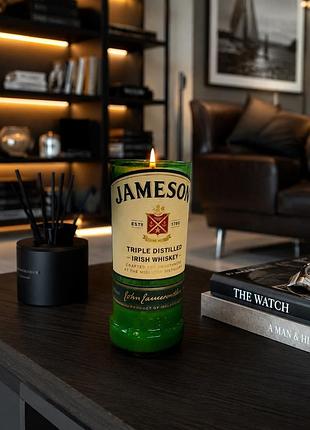 Свічка jameson. велика. апсайклінг. оригінальна пляшка.