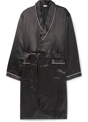 Чорний халат із шовку zimmerli of switzeriand р.m