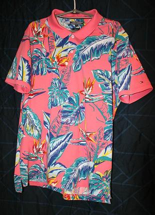 Яскрава чоловіча футболка-поло tommy hilfiger slim fit (розмір xxl  xl)