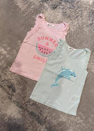 Майка 2 шт комплект, набор h&m 6-8 лет
