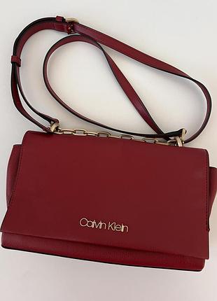 Бордова сумка calvin klein