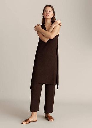 Massimo dutti фактурний трикотажний топ туника кофта у рубчик