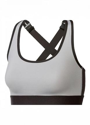 Спортивний топ з перехрещеними лямками для жінки crivit lycra® 381638 xs сірий