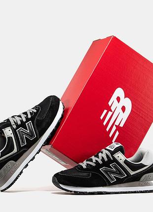 Стильные кроссовки new balance 574 black white