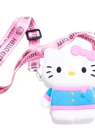 Дитяча силіконова сумочка hello kitty 13*10*3 см білий hp-55-1w