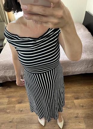 Длинное платье в полоску banana republic s-m