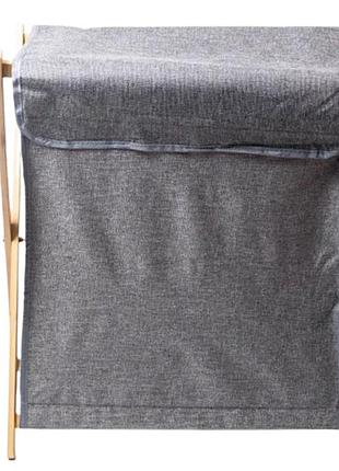 Корзина для белья на подставке 52×30×60 (см) мягкая серая hp-41-17