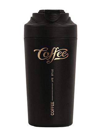Термочашка coffee з ремінцем 480 мл чорна hp-14-14b