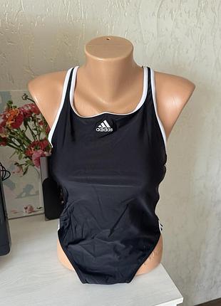 Суцільний чорний купальник адідас , adidas