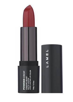 Матова помада для губ lamel make up powder drop matte lipstick 401, 3.8 г