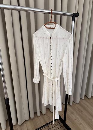 Сукня жіноча zara молочна з золотими цятками