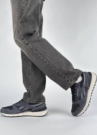 Чоловічі кросівки reebok classic leather 2400 grey black