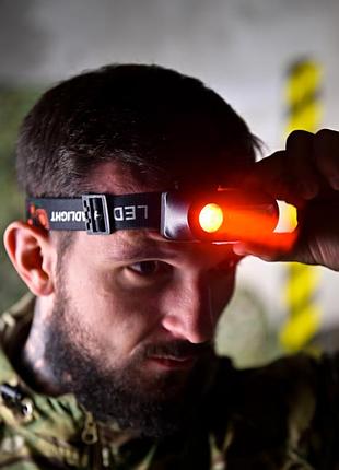 Налобний фонарик bl-1804 з червоним світлом)