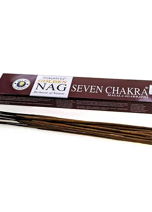Благовоние golden nag seven chakra (седьмая чакра) (vijayshree) (15 гр.) (смотрите описание) аромапалочки