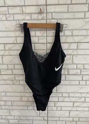 Nike sneakerkini u-back nessc254-001 чорний суцільний купальник size m
