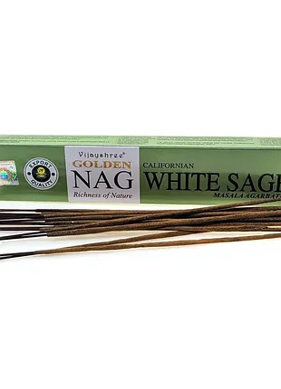 Благовоние golden nag white sage (белый шалфей) (vijayshree) (15 гр.) (смотрите описание) аромапалочки
