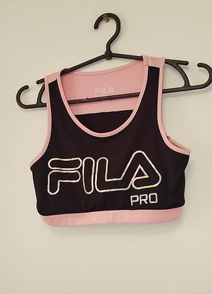 Спортивный женский топ. черный,розовый.fila