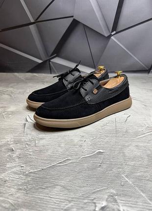 Мужские мокасины натуральная замша кожа черные, замшевые мужские лоферы на шнуровке, кеды мужские 50