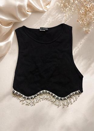 Топ с блестками zara