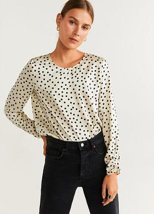 Блуза в горох mango