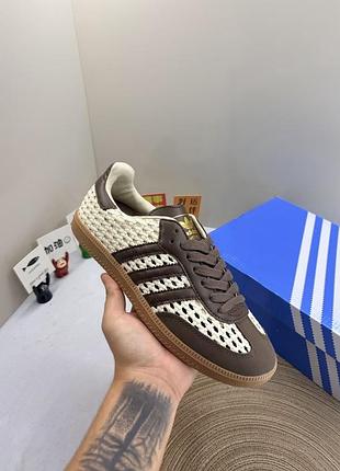 Кросівки адідас самба adidas samba коричневі бежеві