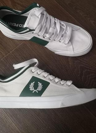 Біло зелені кеди фред пері 39 рр 24,5 см fred perry underspin tipped cuff twill оригінал